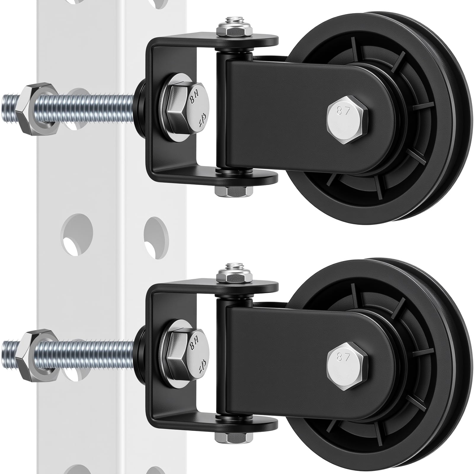 Shimeyao 2 Pack Cable Pulley Attachment Wheel for Gym, 90mm Aluminum Alloy/Nylon Pulley System for Cable Machine 3ร3/2ร3/2ร2 Power Racks and Squat Racks for Home Gym Equipment(Nylon)