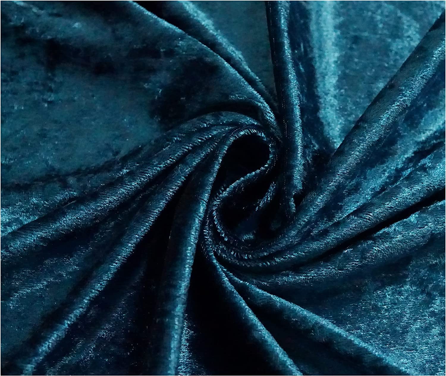 Thefabrictrade Teal Crushed Velvet Fabric Craft Stretch Velour Material - Soft Furnishing & Craft Velour Fabric - 150Cm Wide (, 500Cm X 150Cm (197" X 60"))