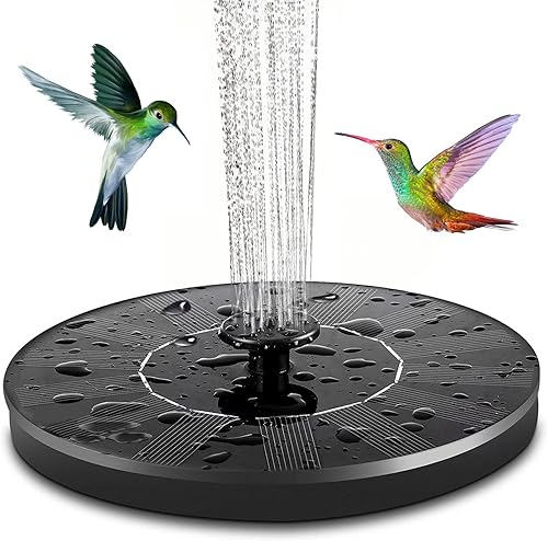 Fuente solar para baño de pájaros, dos colores con 6 boquillas de bomba de 1.5 W, estanque flotante de pie con bomba de agua, piscina, jardín,