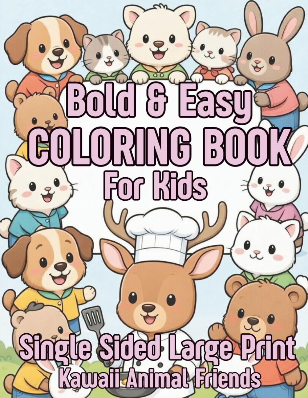 Kawaii Animal Friends Coloring Book: Cute Japanese Yuru-Style Animals Playing, Eating, and Having Fun Together