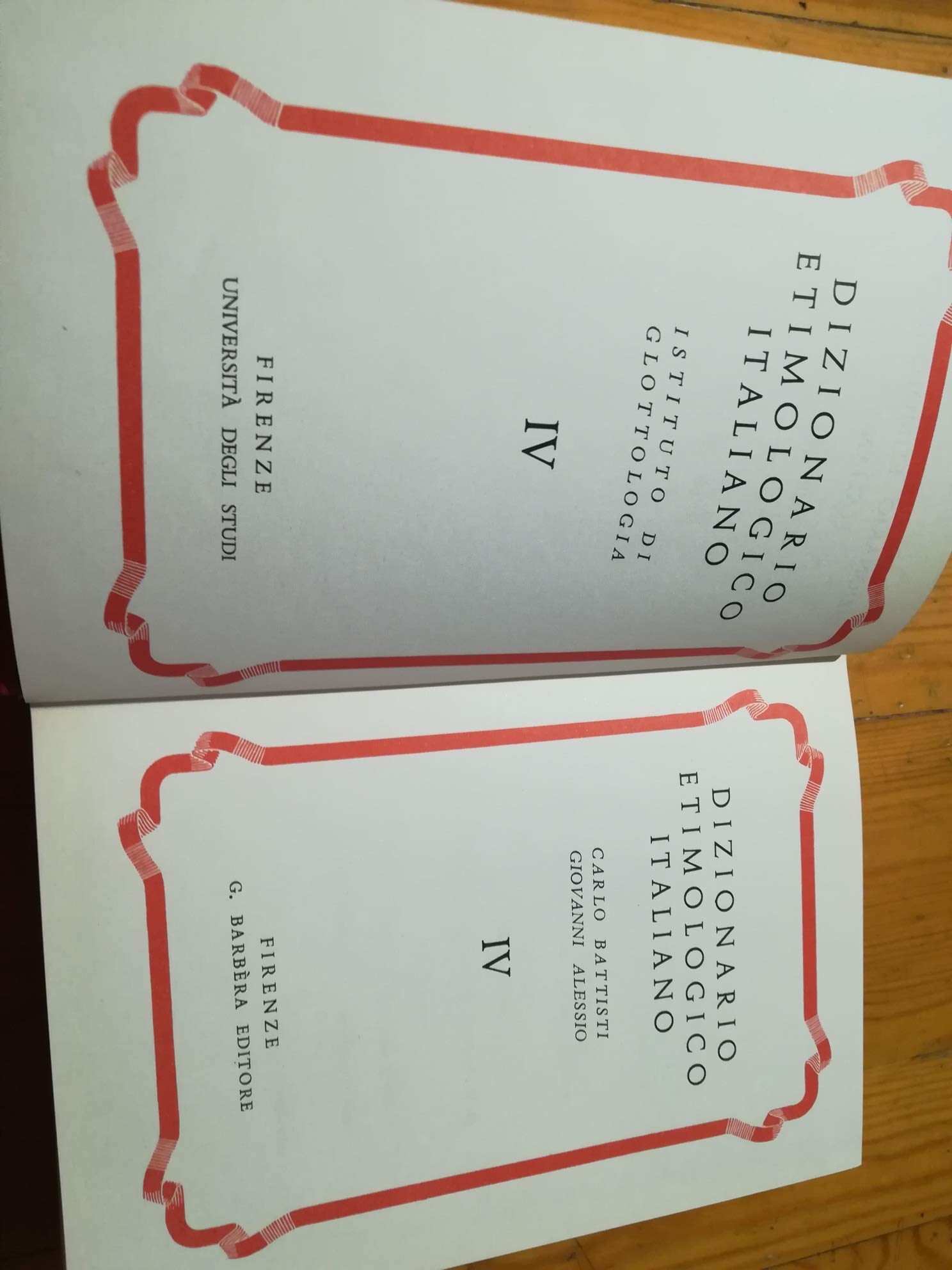 Dizionario etimologico italiano Volume primo: A-Ca - Volume secondo: Ca-Fa - Volume terzo: Fa-Me - Volume quarto: Me-Ra - Volume quinto: Ra-Zu (volumi stampati fra il 1950 ed il 1957)