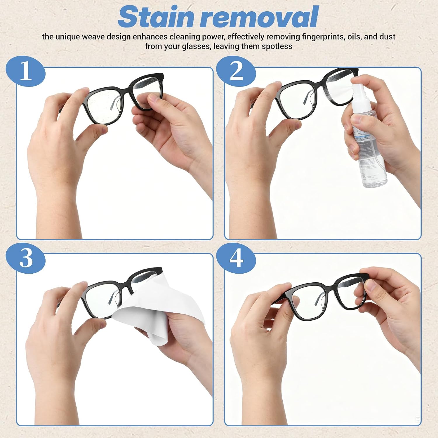 Abaodam 30 Pack Cotton Glasses Cleaning Cloths for Lens Screens Cameras