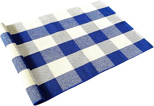 Miniatura 18 de Levinis Alfombra a Cuadros Buffalo de 3' x 5' - Alfombras de Área de Celosía de Granja Retro - Alfombra a Cuadros Blancos y Negros para Porche Tela