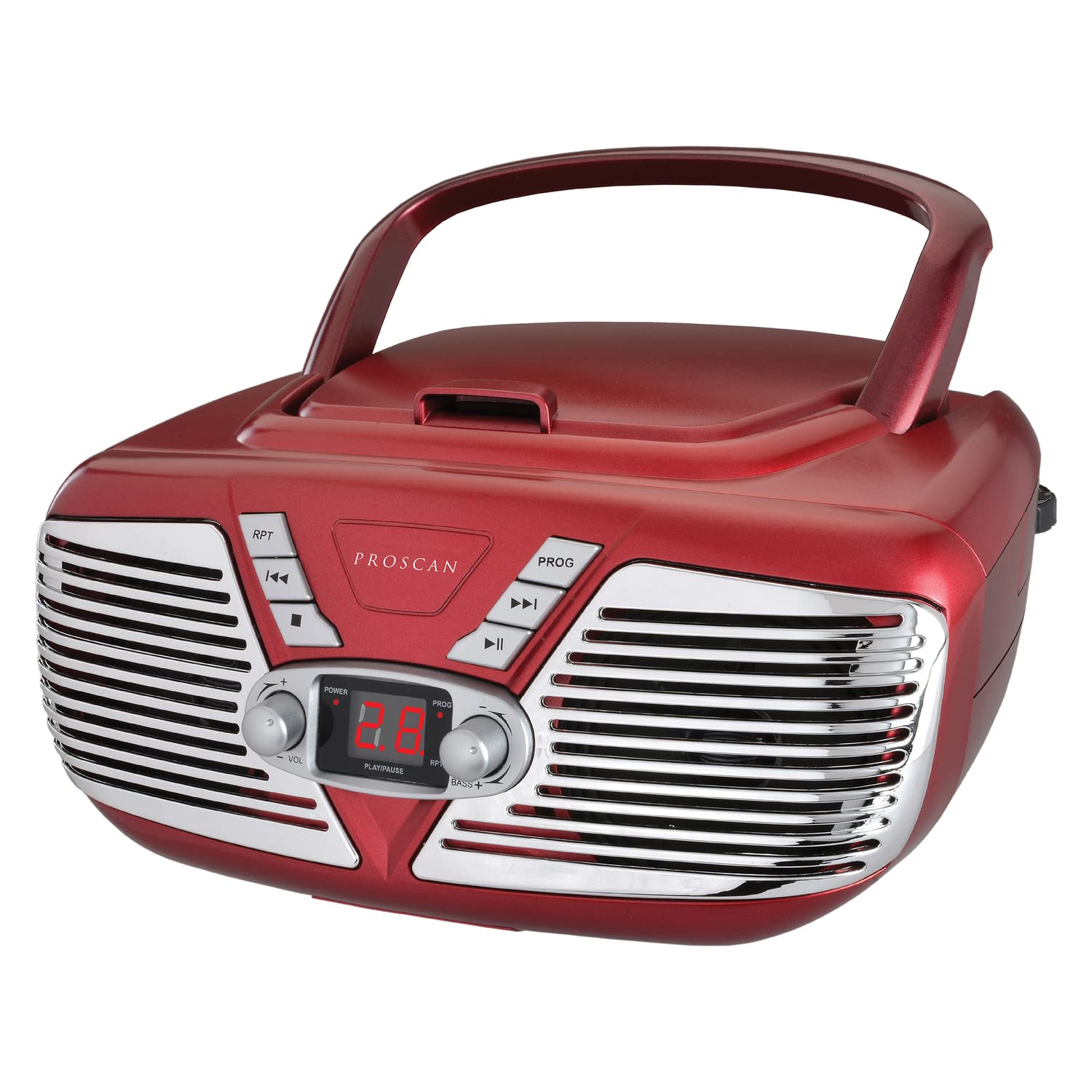 Amazon.com: Proscan PRCD211-RED Retro-Style Portable CD Boom Box