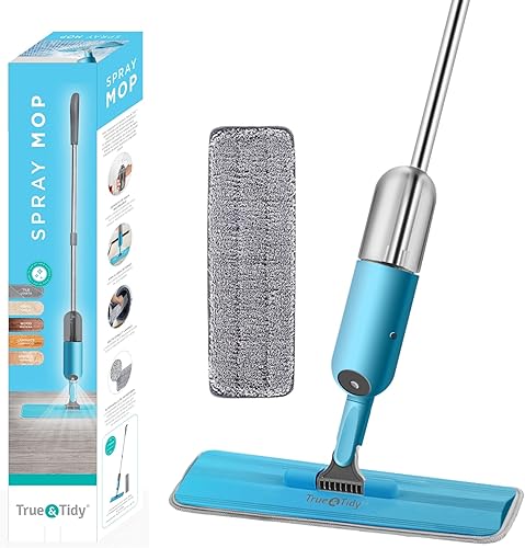 Miniatura 1 de True & Tidy SPRAY-250A - Mopa rociadora multisuperficie con botella de agua recargable, utiliza cualquier solución de limpieza fácil de llenar y