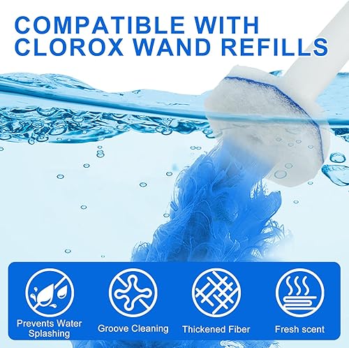 Miniatura 5 de 120 repuestos de varita de inodoro para Clorox, cabezal desechable compatible con el sistema de limpieza Clorox ToiletWand, cepillo limpiador de