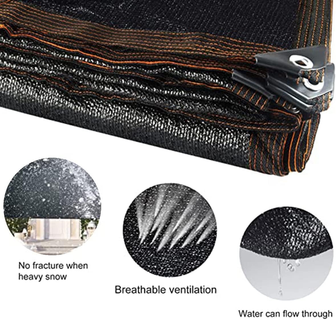 Black Shade Cloth 70% UV Resistant Shade Netting Sunblock Shade Net Multiple Outdoor Sunshade Tents Water and Air Permeable Mesh for Garden