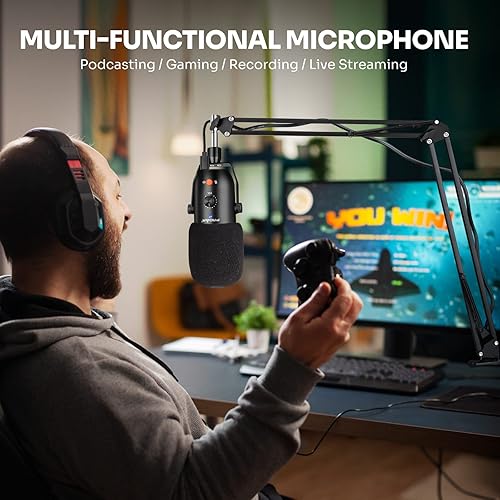 Miniatura 3 de Micrófono USB para PC PC PS4 condensador cardioide ASMR micrófono metal podcast micrófono para streaming estudio grabación de vídeo YouTube