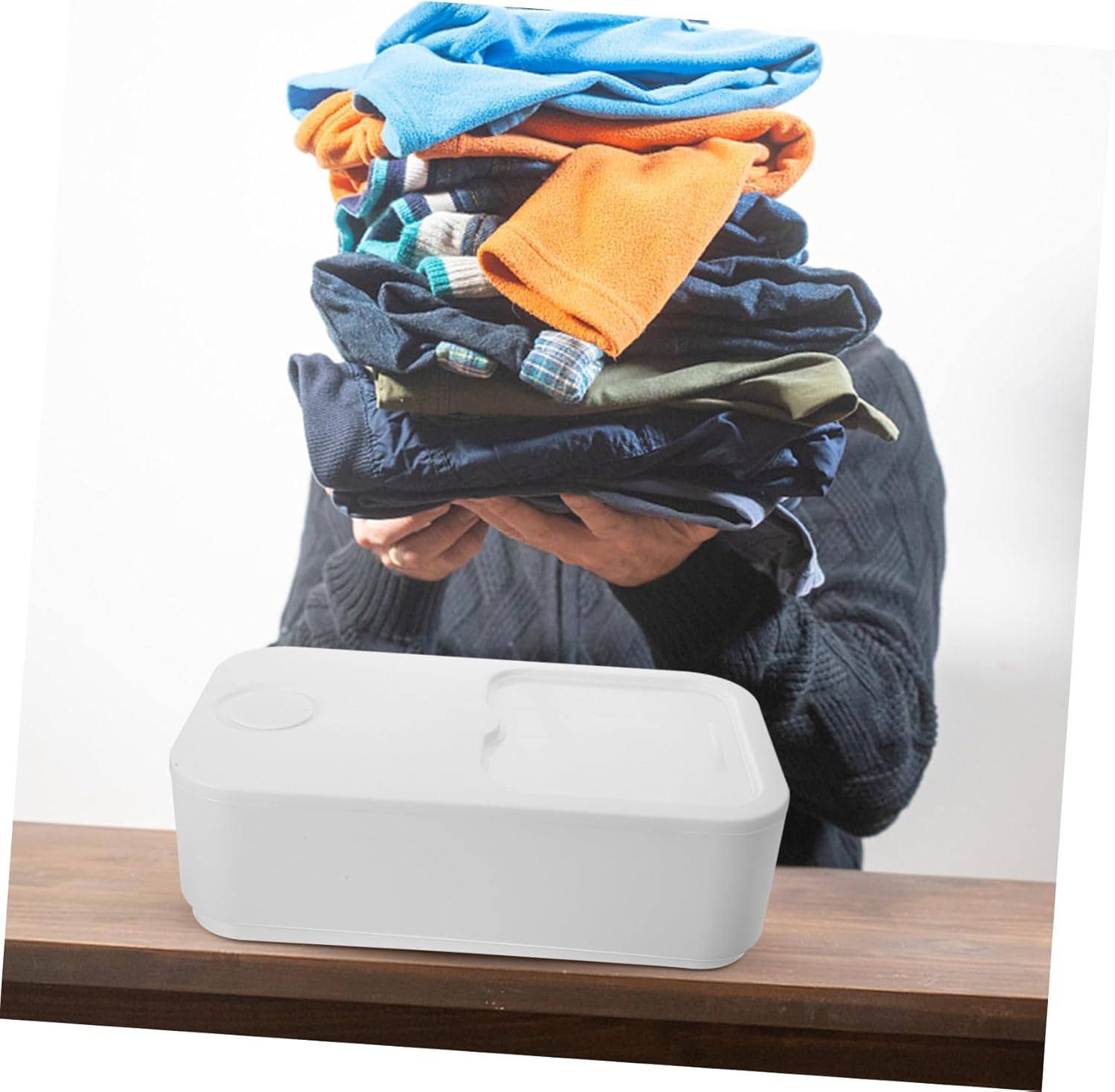 Laundry Container with Sliding Lid Transparent Laundry Storage -saving Design Sturdy and Practical