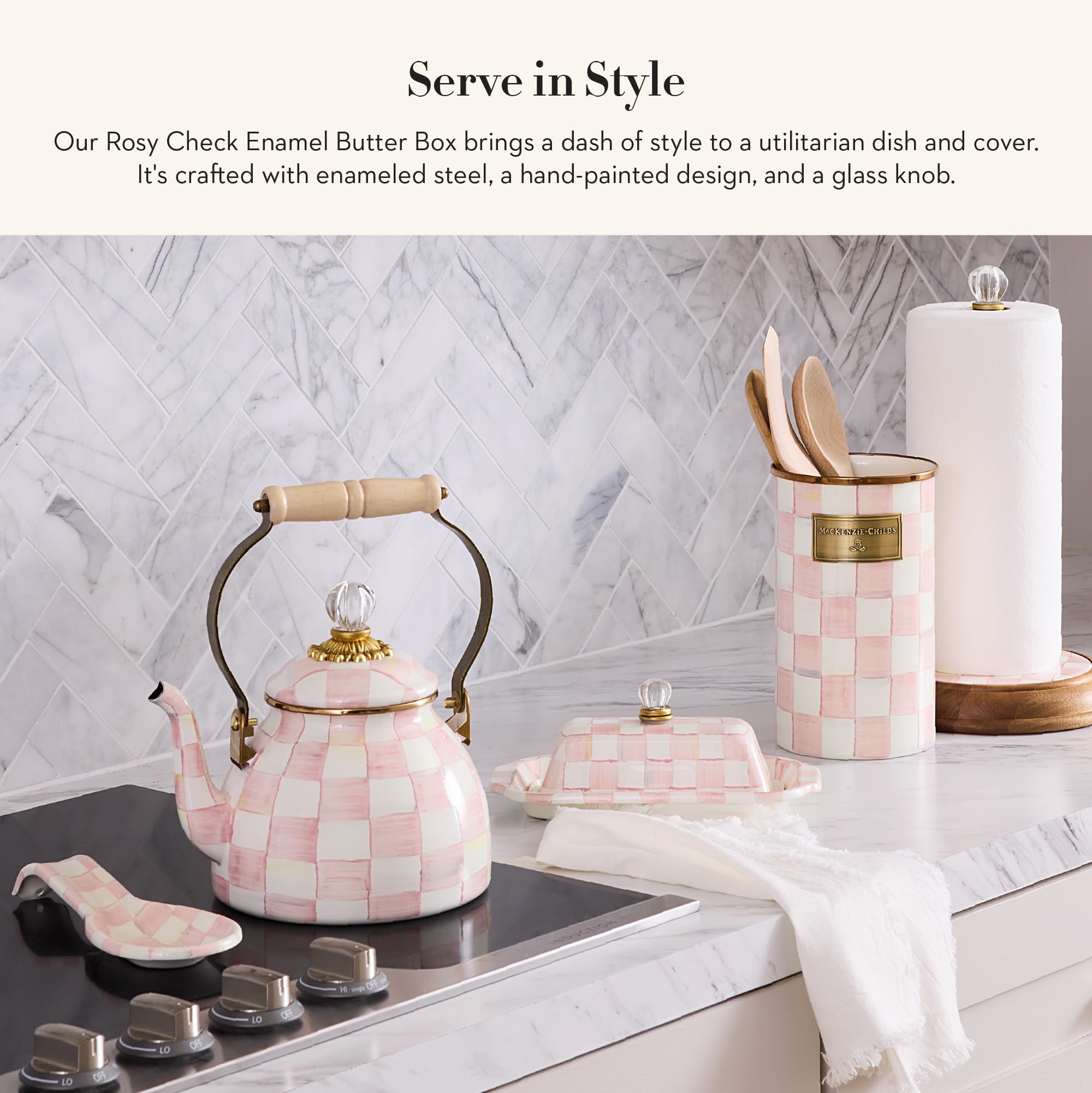 Amazon.com | MACKENZIE-CHILDS Enamel Butter Box, Cute Lidded