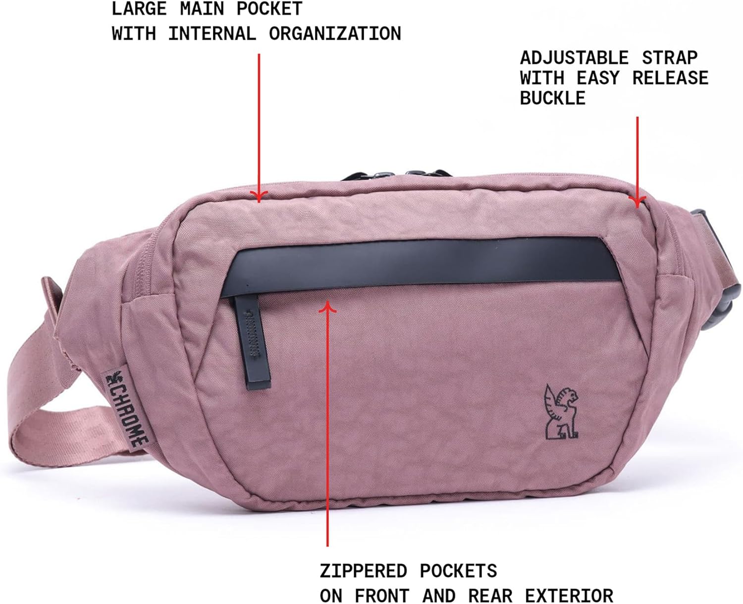 Chrome Industries Sabin 3L Sling Bag – Crossbody Bag with Main Interior Compartment, Internal & External Pockets, & Made from Recycled Fabrics – Perfect for Travel & Everyday Carry – Mauve