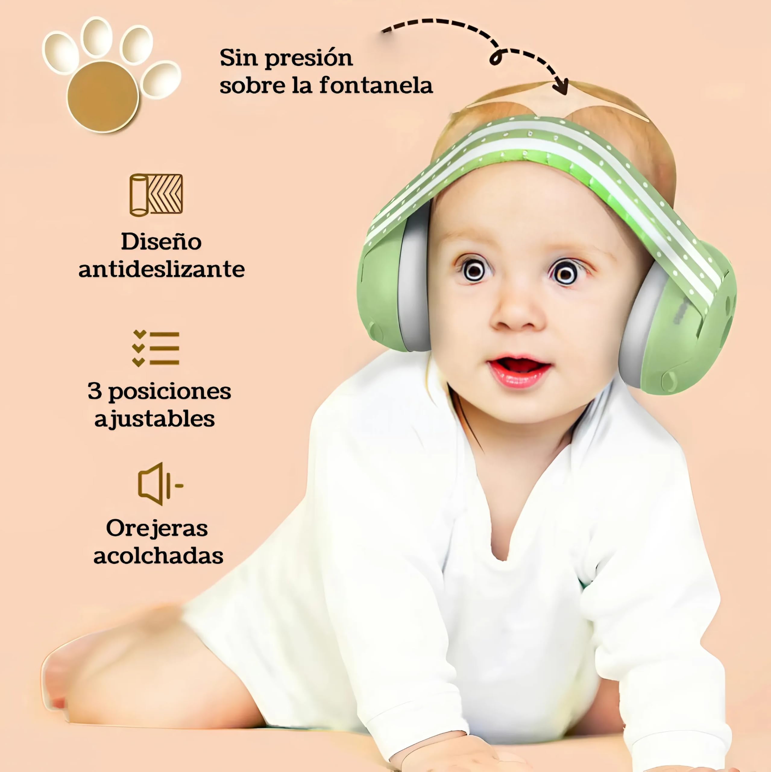 BABY EARMUFF Cascos Bebé Antiruido - Protector Auditivo Bebé, Cascos Antiruido Bebé, Cascos Ruido Bebé, Cascos Antiruido Niños, Cascos Para Bebés Antiruido, Cascos Insonorizados Bebé, De 0 a 36 meses