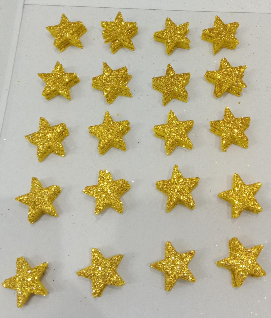 Foam Star Sparkling Golden Glitter Pack of 100 Stars Size 2 cm no 1781-image-20