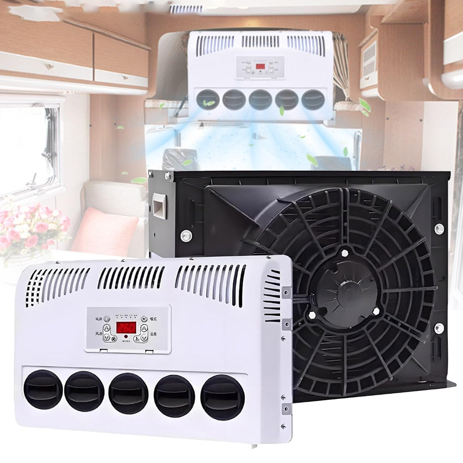 Aire acondicionado de tipo dividido para cabina de camión, unidad de CA eléctrica de refrigeración rápida para semirremolques y caravanas