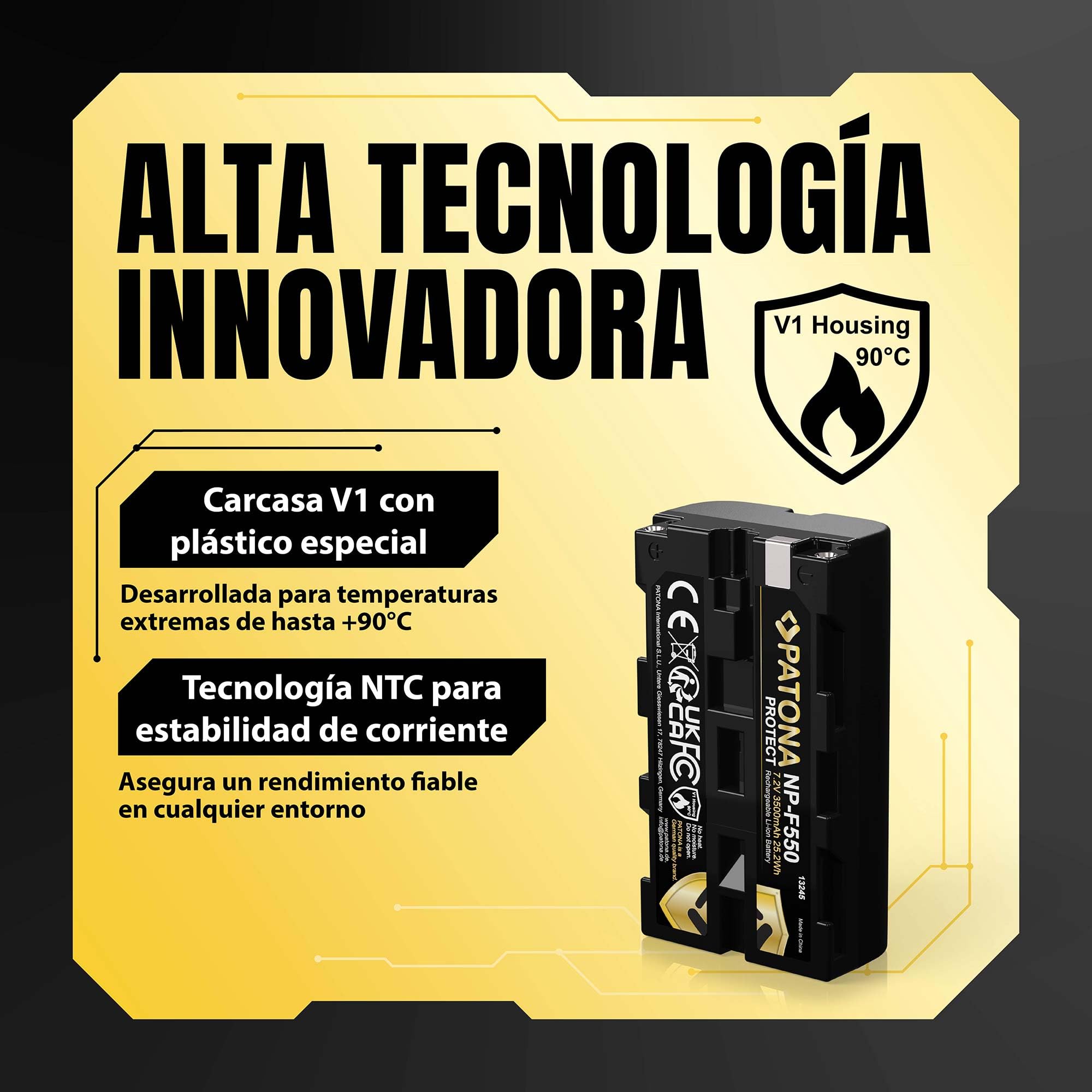 PATONA 2X Protect Batería para Sony NP-F550 F730 F750 F930 F950 3500mAh