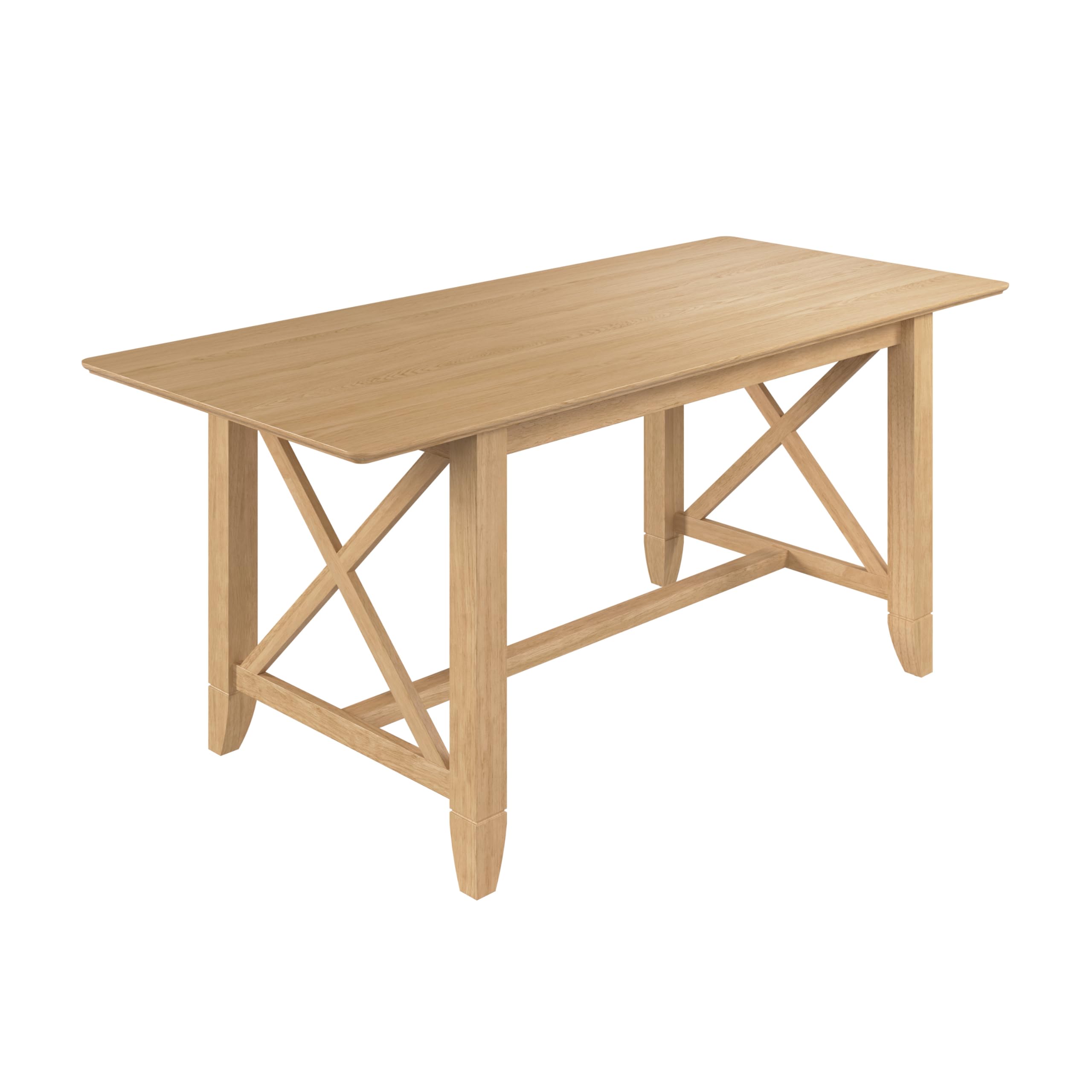 Bush Home 70-inch Cross Base Dining Table, Dining Room Furniture, Key West Collection, Blonde Oak