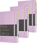 A5 Lined Journal and Pen Set, Hardcover Notebook with Pen, 160 Pages 100gsm Thick Ruled Paper for Women Men Work Business School or Home Writing, 5.7'' x 8'' (Black)