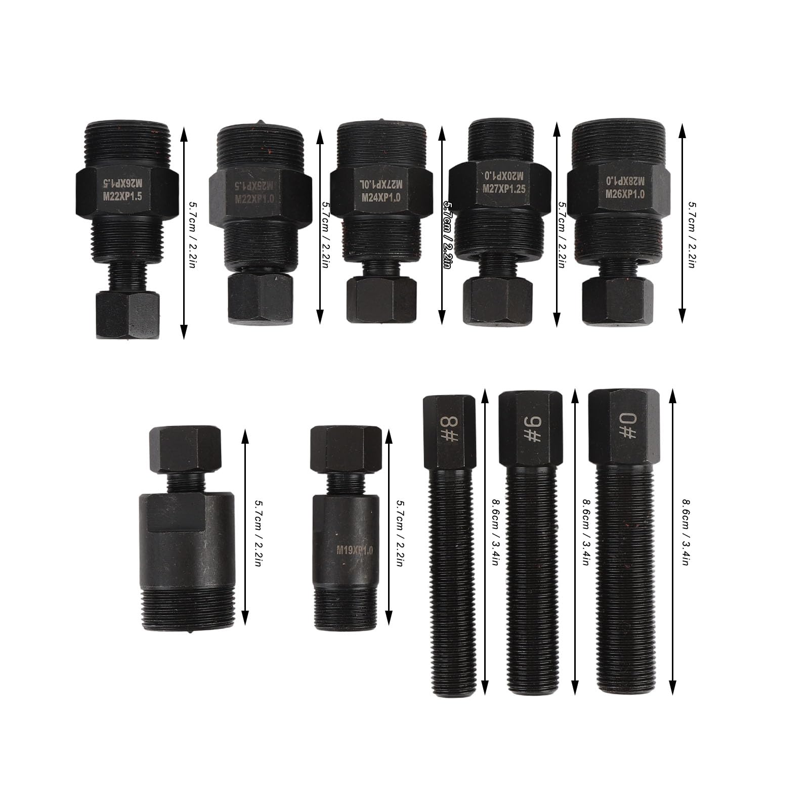 Alomejor Kit De Herramientas para Extractor De Volante De Motor, Extractores Duraderos De para Motocicletas Scooter ATV, 10 Uds. De Acero Al Carbono