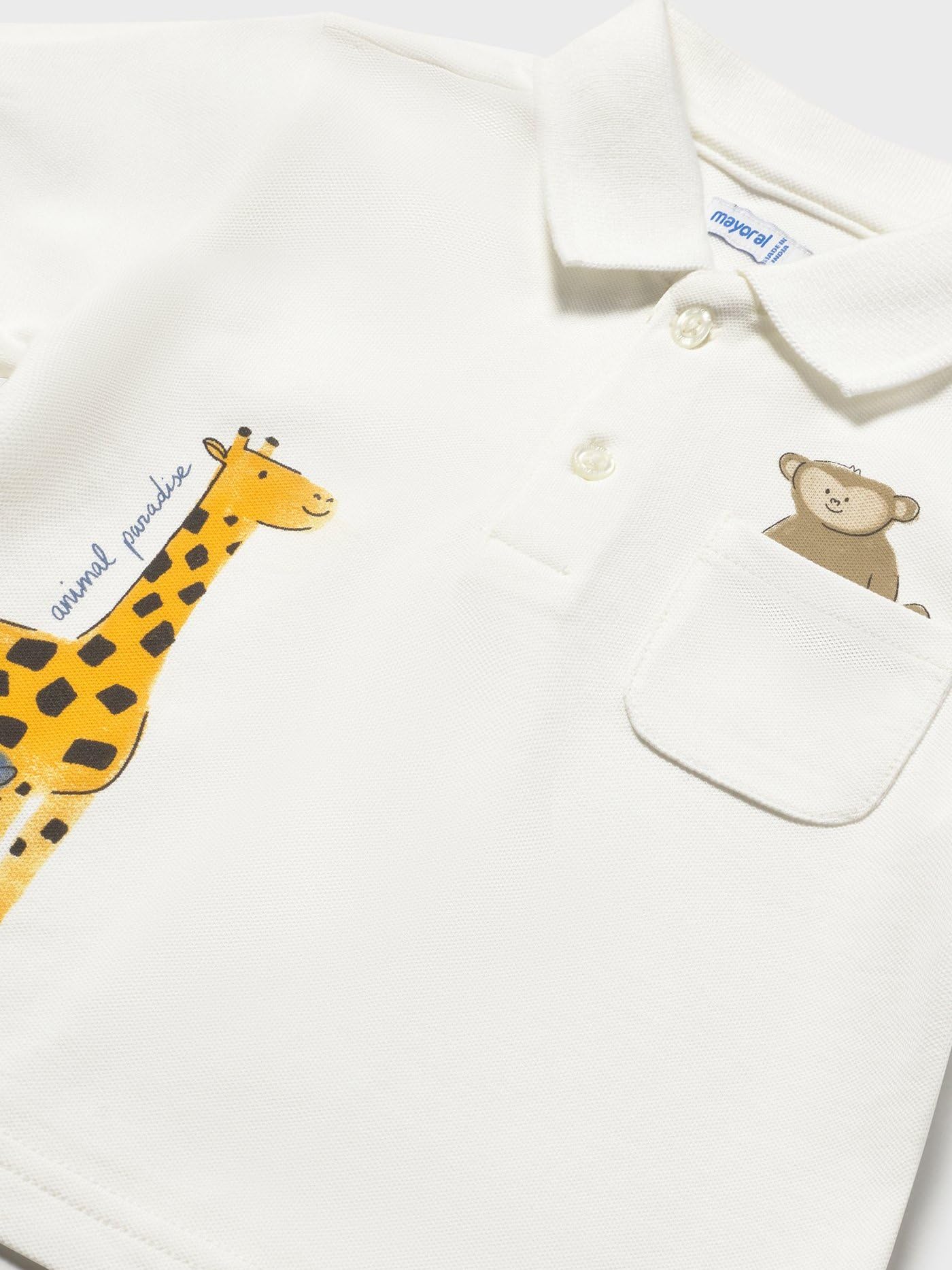 Mayoral Polo m/c Animale per Bimbo Panna