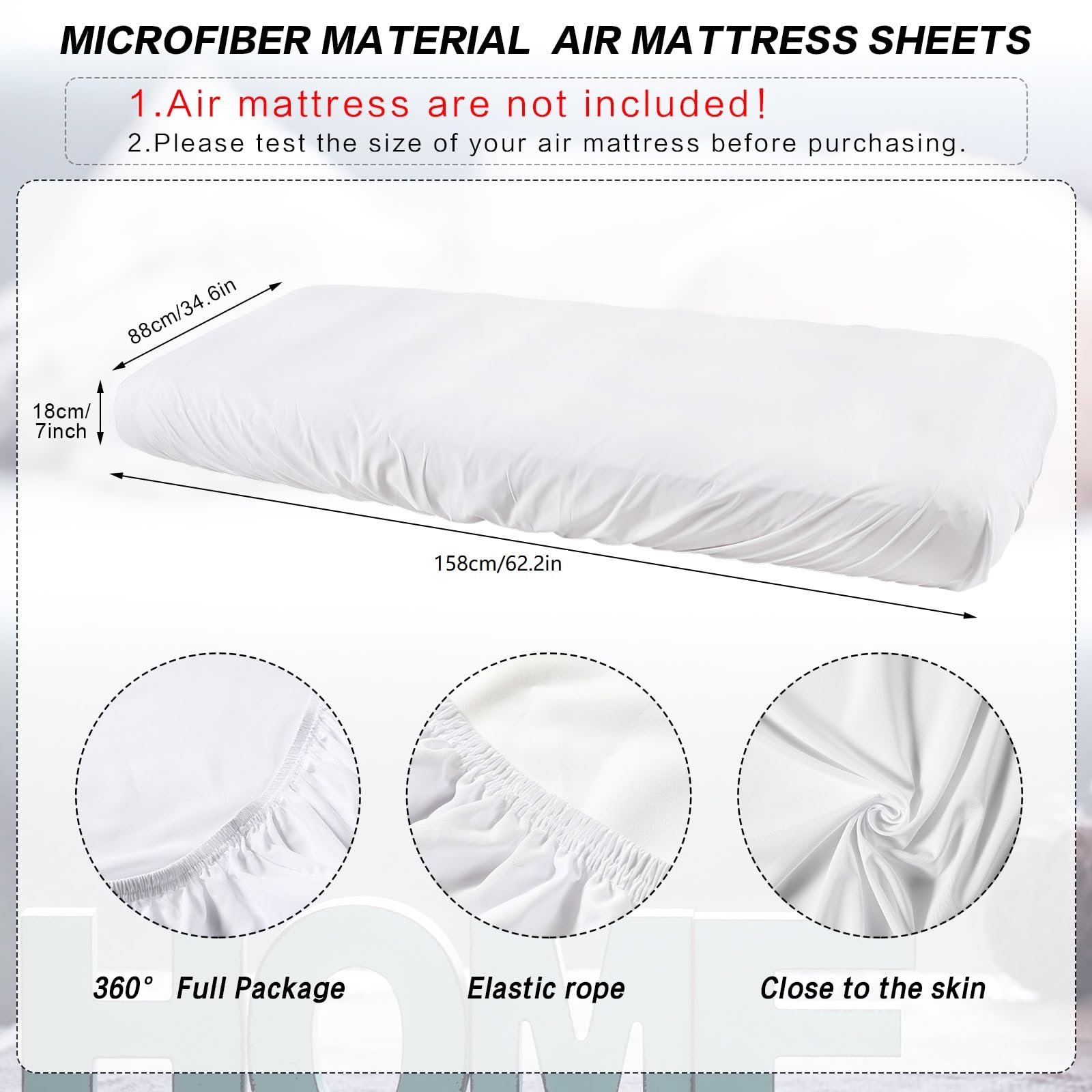 Breling Kids Air Mattress Fitted Sheets Compatible with Intex Cozy Kidz (Sheet Only) Toddler Inflatable Mattress Sheets for Kids Sleepover Party Travel Camping Airbed(White,8 Pcs)