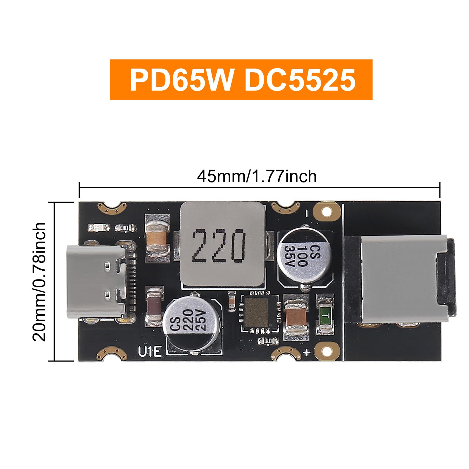 PD65W módulo de carga rápida, 5V3A 9V3A 12V3A 20V3.25A a USB C PD3.1 QC3.0 placa de circuito de carga para teléfono de carga rápida PD65W módulo de carga rápida, 5V3A 9V3A 12V3A 20V3.25A a USB C PD3.1 QC3.0 placa de circuito de carga para teléfono de carga rápida