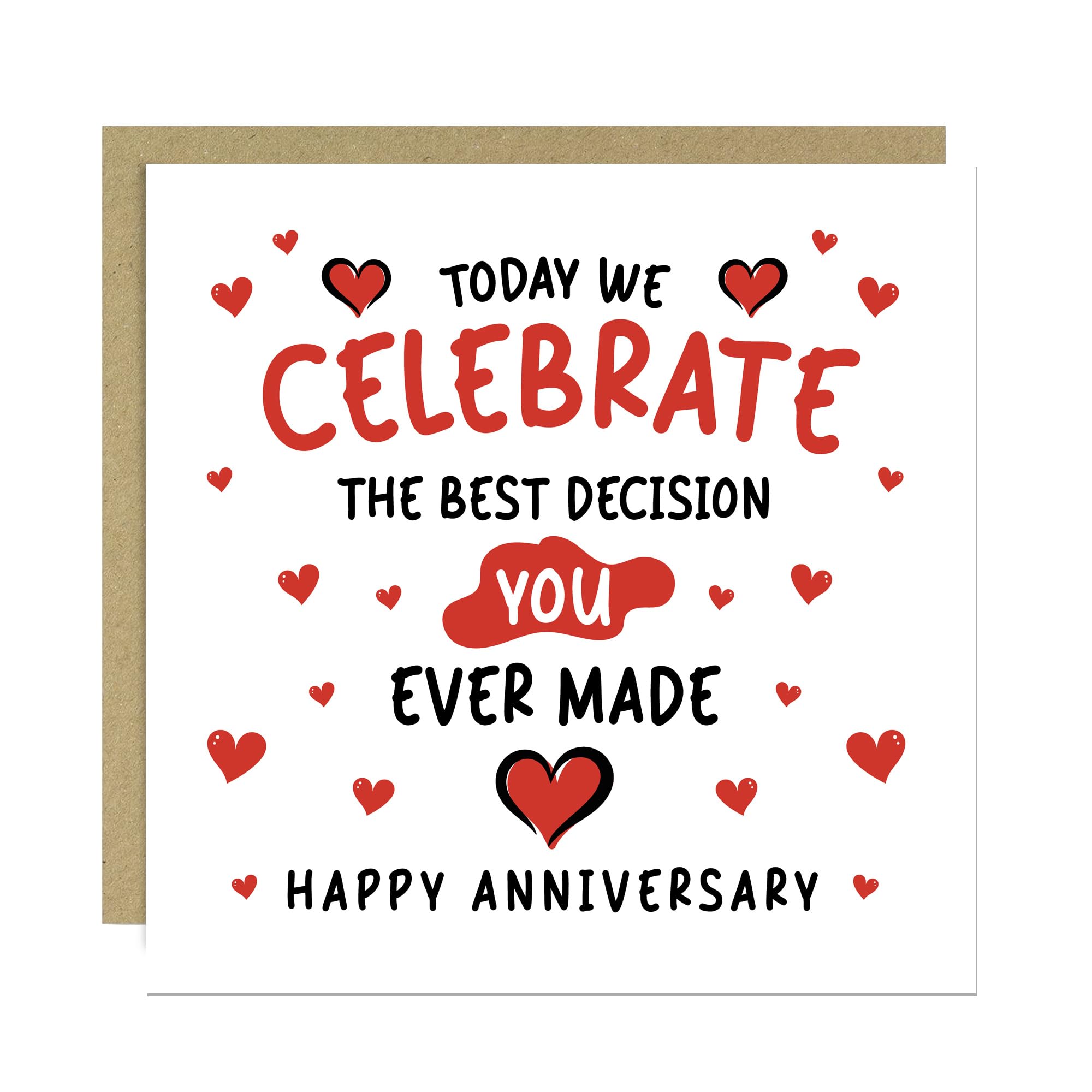 RED OCEAN Funny Card For Anniversary For Husband Wife Boyfriend Girlfriend With Kraft Envelope Joke Card Him Her Partner Humour Wedding Anniversary Cards