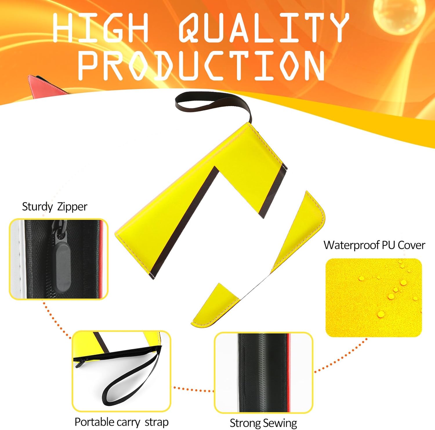 Card Binder 4 Pocket Trading Game Collection Album with 50 Removable Sleeves, Premium PU Holder Zipper, Trading Card Book Holder for Game Cards, Sports Cards, Baseball, Basketball, Football Cards