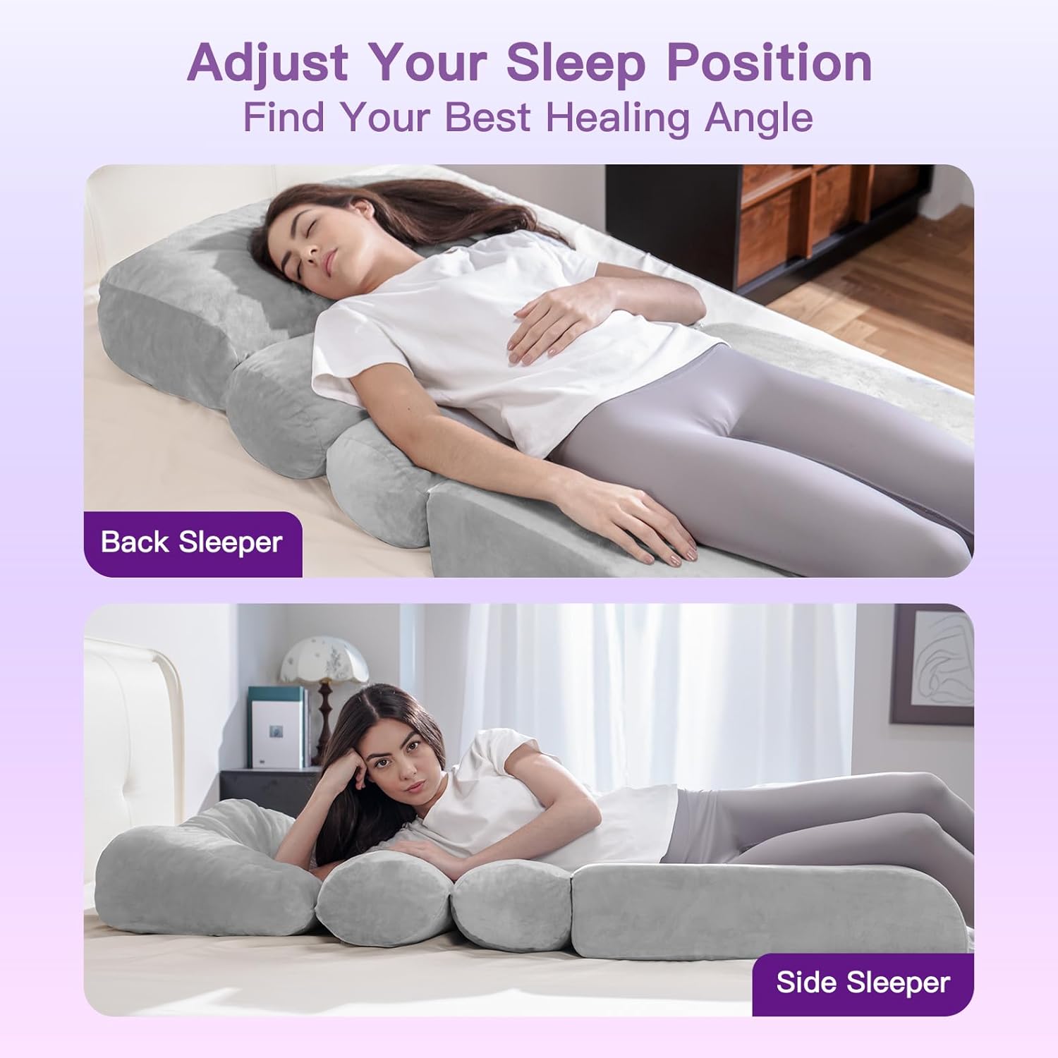 BBL Bed After Surgery for Sleeping – Ergonomic BBL Pillow Designed for Brazilian Butt Lift, High-Density Pressure-Relief Foam, Removable Velvet Cover, BBL Recovery Must Haves (67x22x6.3in)