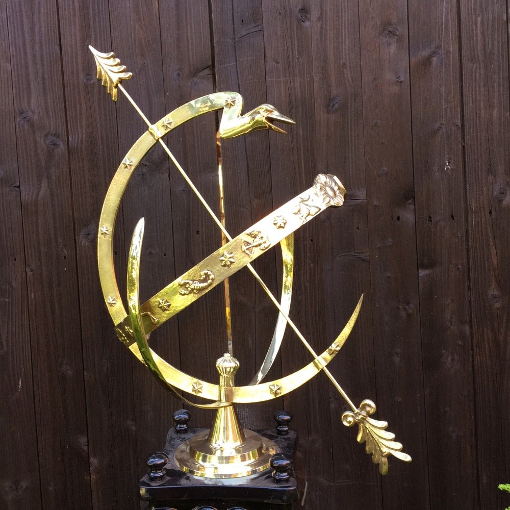 Antikas Grande Horloge de Soleil Horloge astrologique 97 cm Décoration Horloge Jardin Horloge de Soleil Terrasse Patio