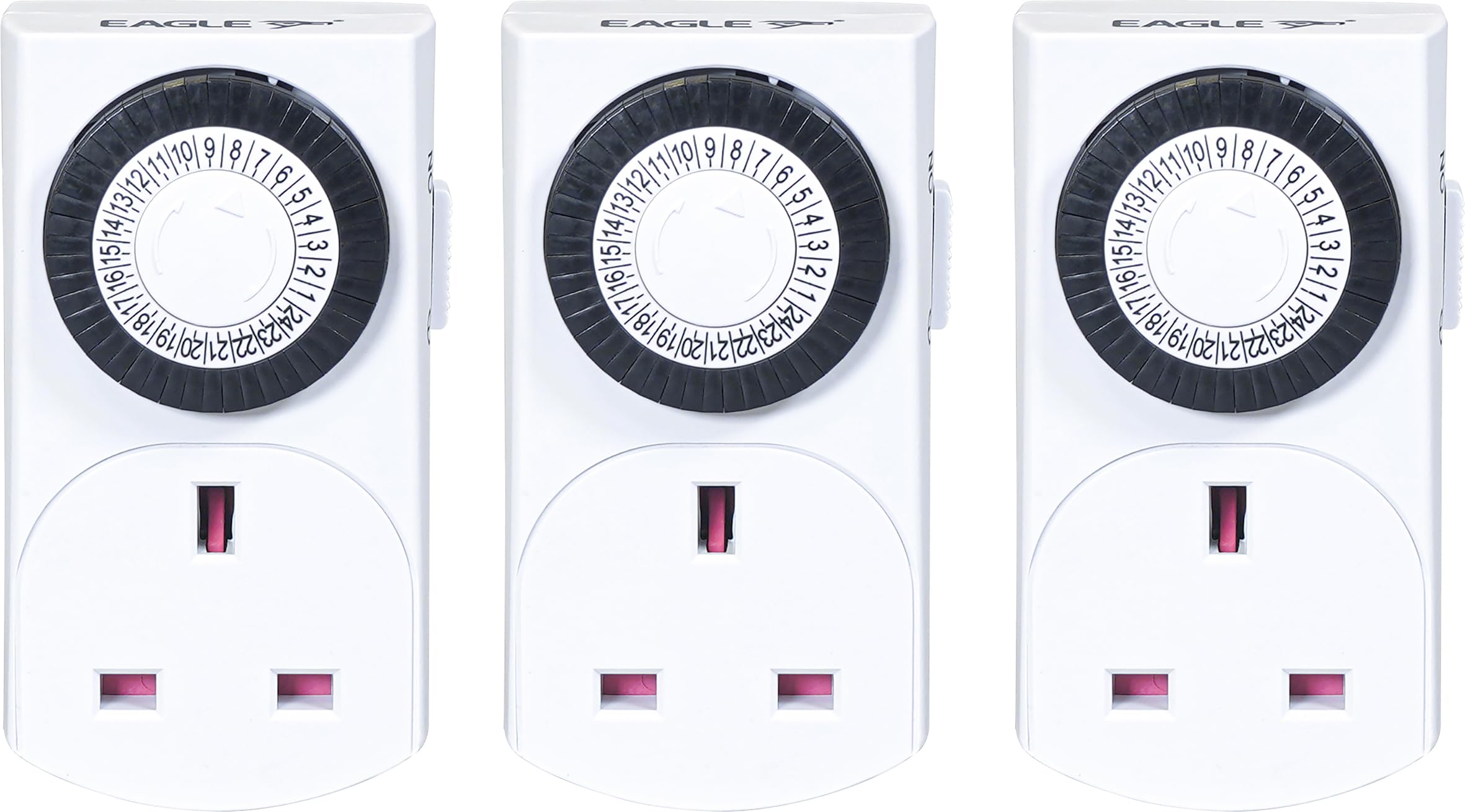 Rackhams Plug In Mechanical Daily Timer, 3 Pack