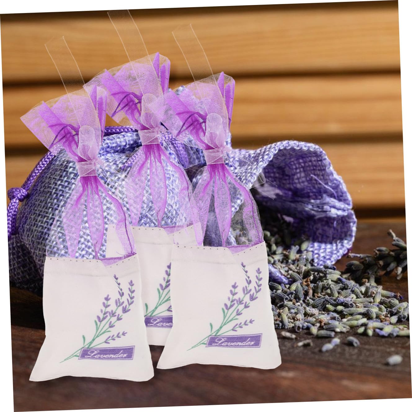 Beavorty 3 Sätze Tragbare Beutel Geschenksäckchen Geschenktasche Geschenkbeutel Säckchen Würzen Potpourri-taschen Beutel Anhänger Sachet-verpackungsbeutel Gittergewebe Violett 20 Stück * 3