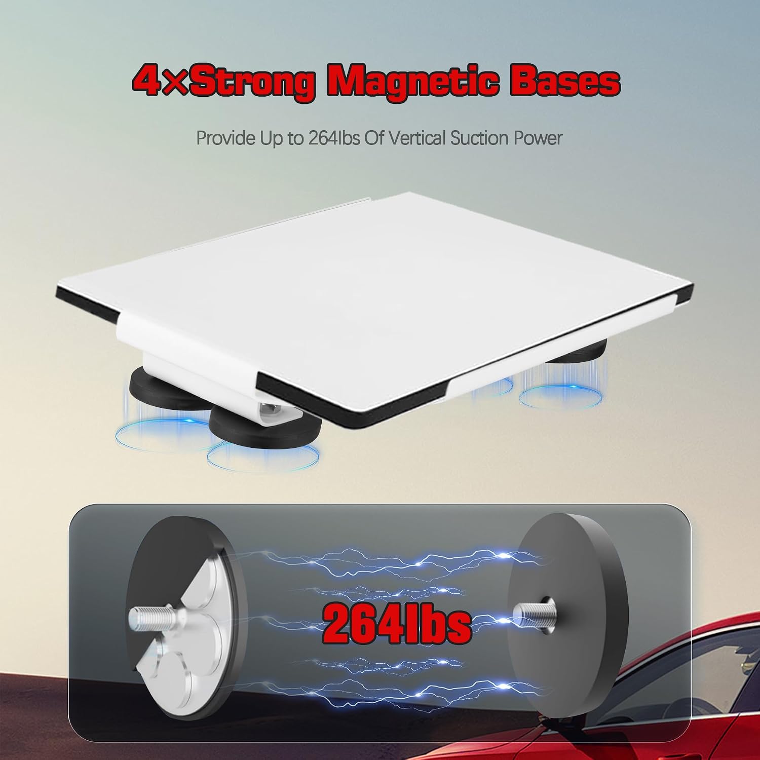 for Starlink Mini Magnetic Roof Mount,Quick-Release Car Mount Kit with 4-Sided Rubber Protection for Stable Satellite Signal, Secure Fit for RV, Van, Truck, Trailer & Boat Roof Racks