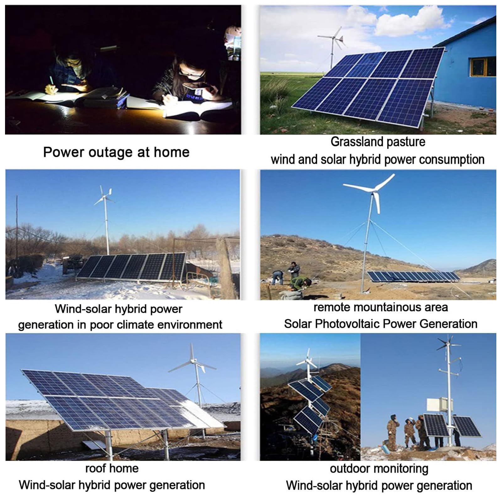 Hybrydowy regulator ładowania słonecznego z obciążeniem wyładowczym i wyświetlaczem LCD, generator turbiny wiatrowej 12 V/24 V/48 V, system zarządzania energią 48 V 12000 W