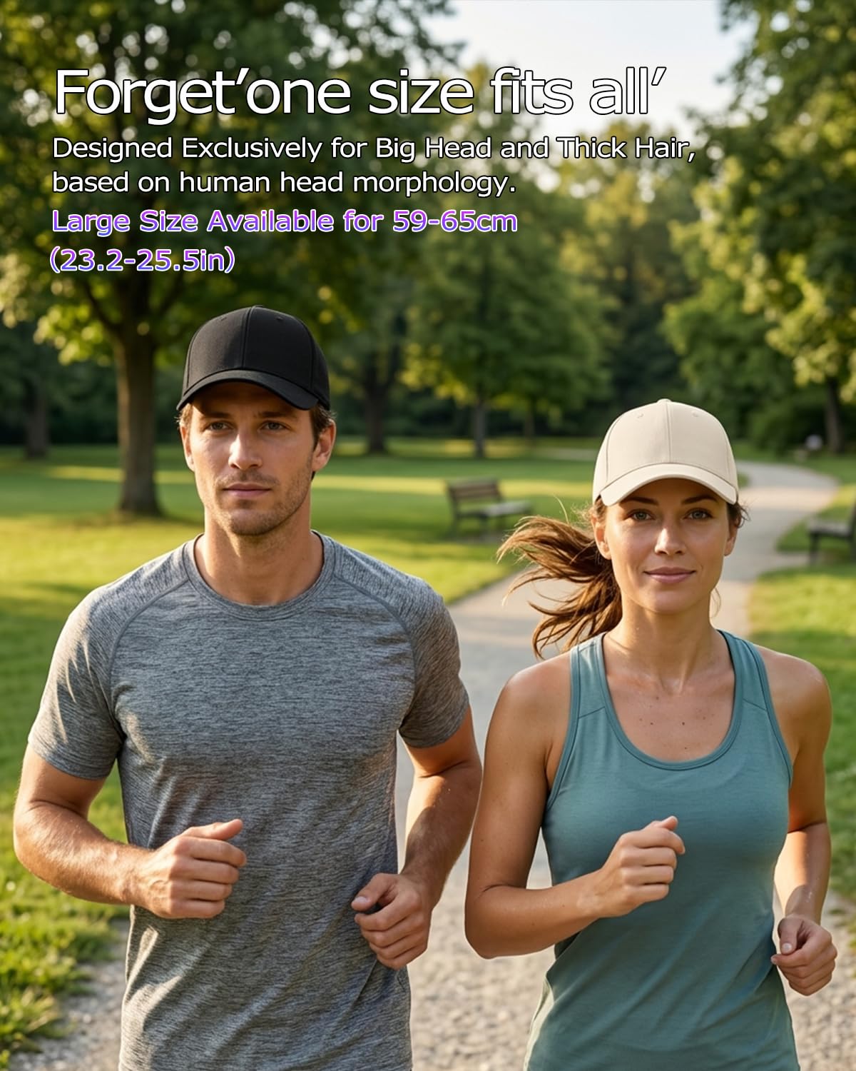 Zylioo Gorra de béisbol de lino XXL para hombres y mujeres, sombrero de verano transpirable grande, gorra casual ajustable para viajes, caminar, playa — view 2