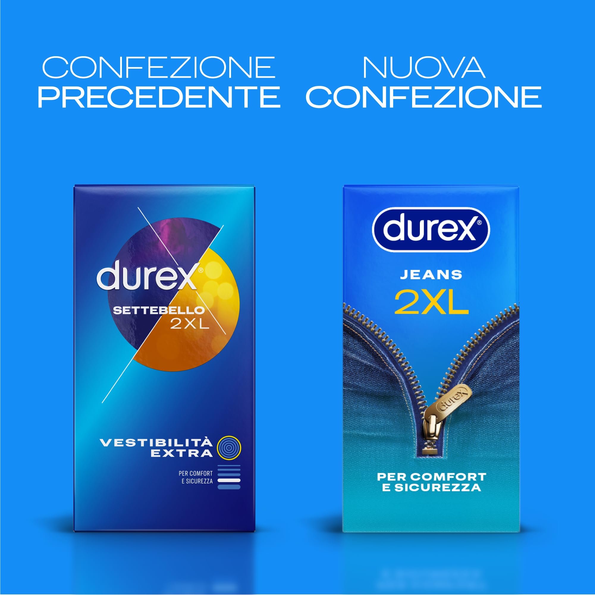 Durex Settebello XXL, Preservativi 2XL, 90 Profilattici, 3 confezioni da 30 preservativi