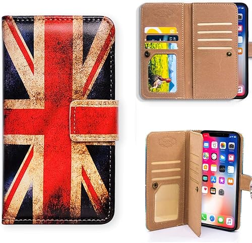 Funda para iPhone 11 Pro, Retro Union Jack Flag Multifuncional Cartera Flip Case PU Cuero Folio Funda con Ranura para Tarjeta de Crédito Soporte