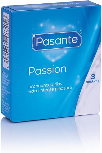 Pasante Ribbed Passion Condom 3-Piece Set