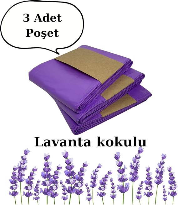 Korbell 16L Uyumlu Kirli Bebek Bezi Çöp Poşeti | Yerli Üretim | 3 Paket | 1500 Adet Bez Kapasiteli | Lavanta Kokulu