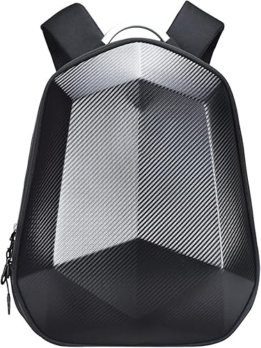 UAngLI Mochila para motociclistas para mujeres, bolsa impermeable, mochila rígida de fibra de carbono, casco de motocicleta, almacenamiento de