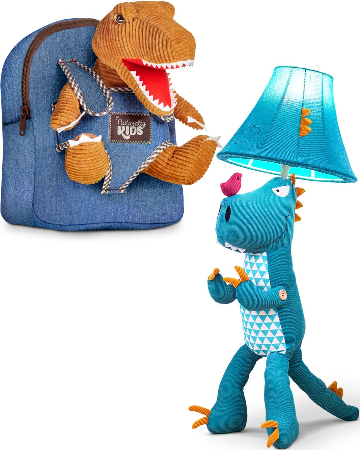 Dinosaur Toddler Backpack and Table Lamp for Kids Bedroom - Gift for All Ages
