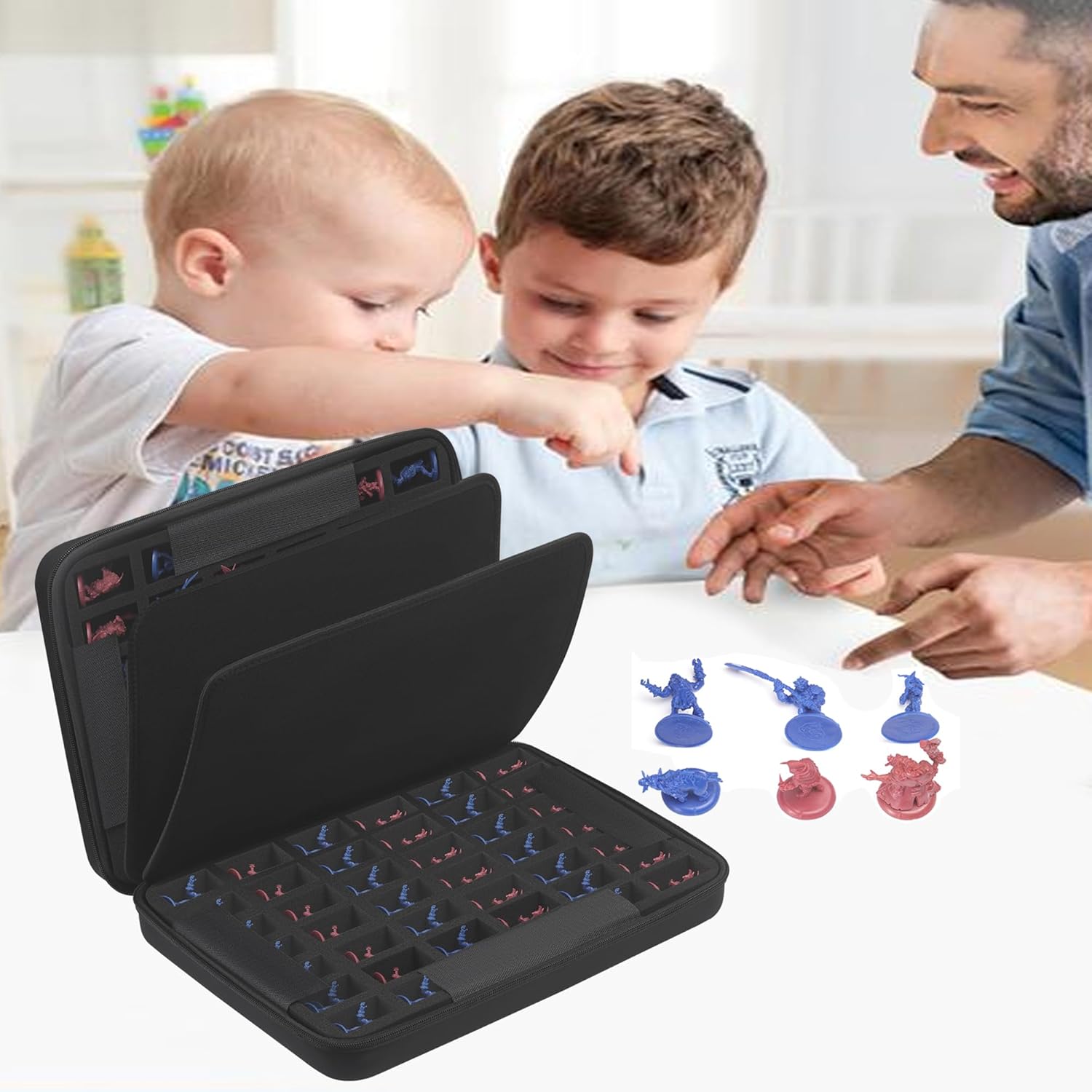 Madcat Miniature Storage Carrying Figure Case - 84 Slot Figurine Minature Carrying Case with Foam Layer for Miniatures Compatible with 40k, DND & More