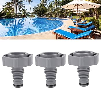 3pcs Swimming Pool Drain Valve Connector Grey Inner Interface OD 1.3in Internal Thread 1.6in Swimming Pool Drain Valve For Spa