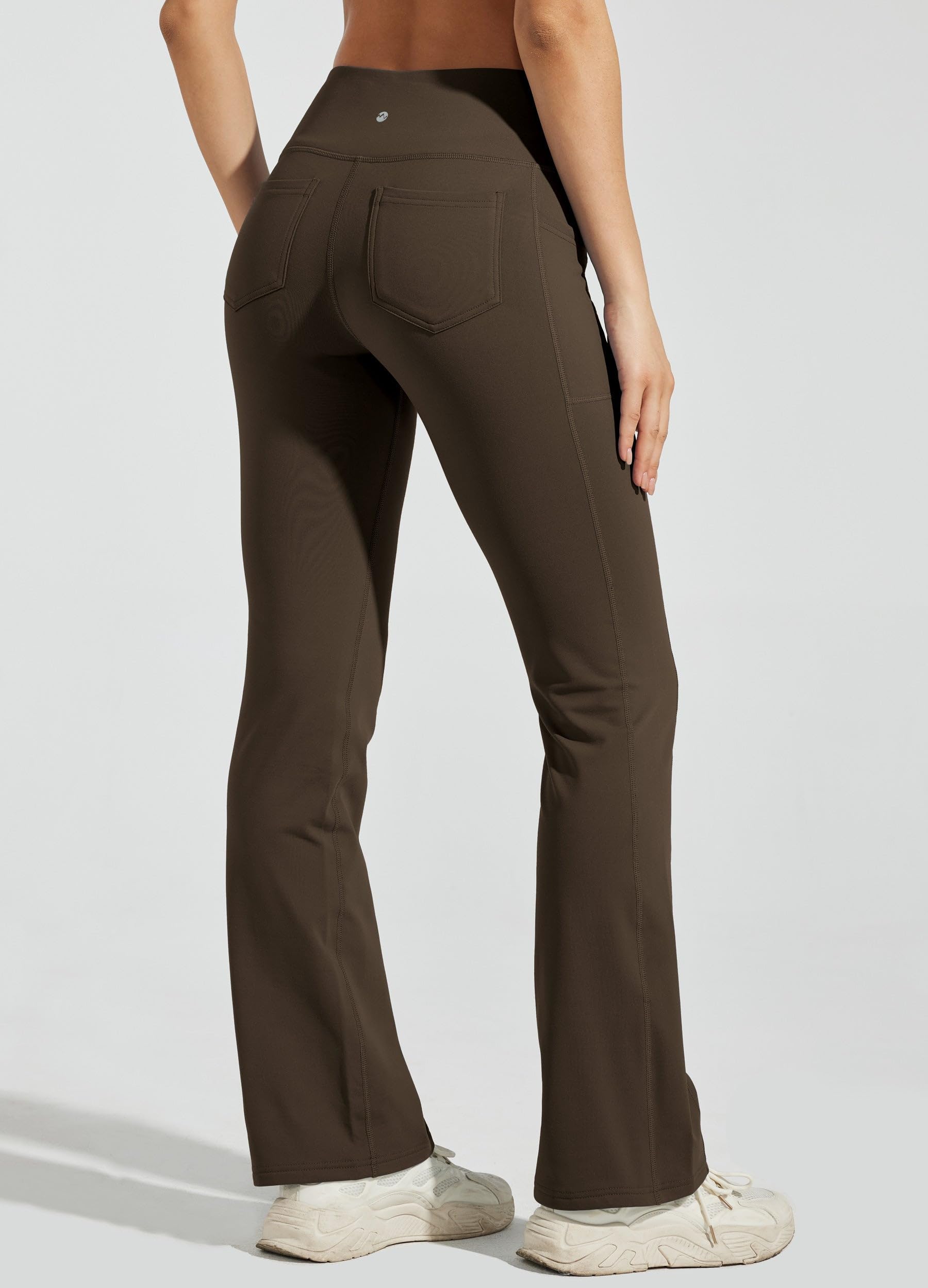 Willit Pantalon de yoga doublé en polaire pour femme - Pantalon d'hiver thermique taille haute - Résistant à l'eau
