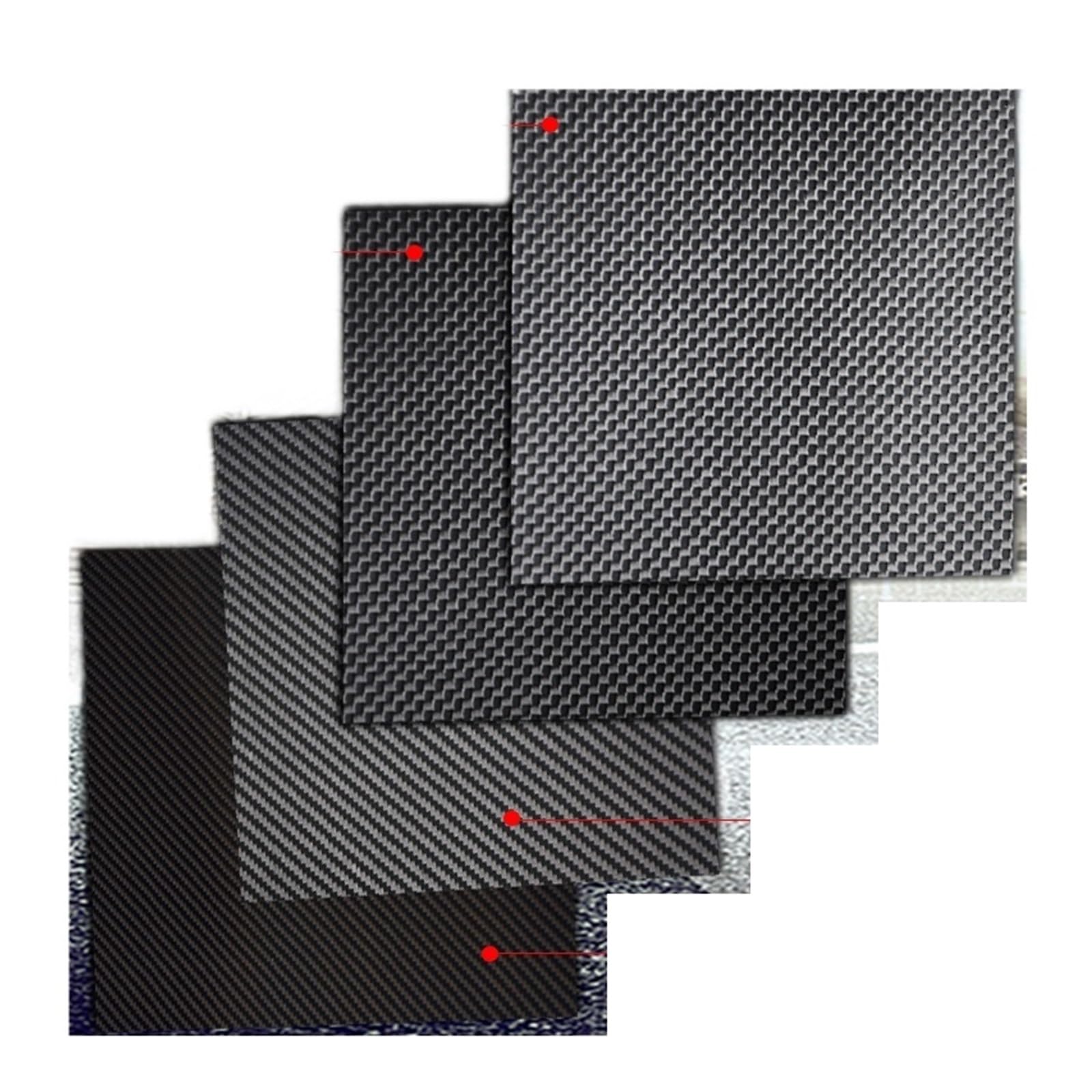 AMZBNEIDI Carbon Fiber Sheet, Carbon Fiber Sheet 500x600mm 3K 0.25-3mm(1.5mm Twill Matte)