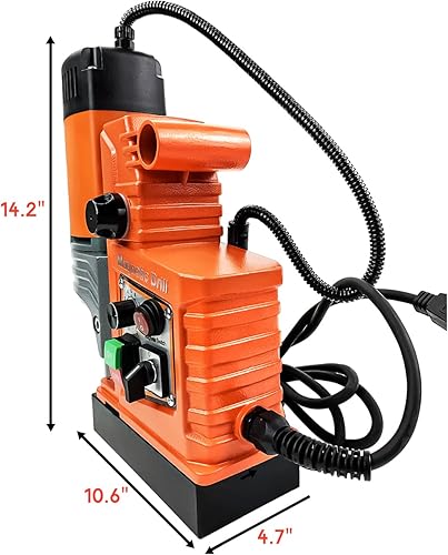 Miniatura 9 de Taladro magnético, 1400 W 2 pulgadas de diámetro de mandrino, 810 RPM Power Magnetic Drill Press, 2922lbf/13000N Prensa de taladro con velocidad