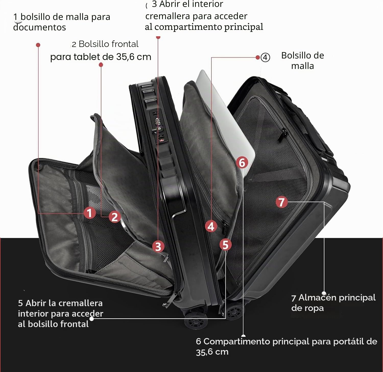 TydeCkare Equipaje de Mano de 16" con