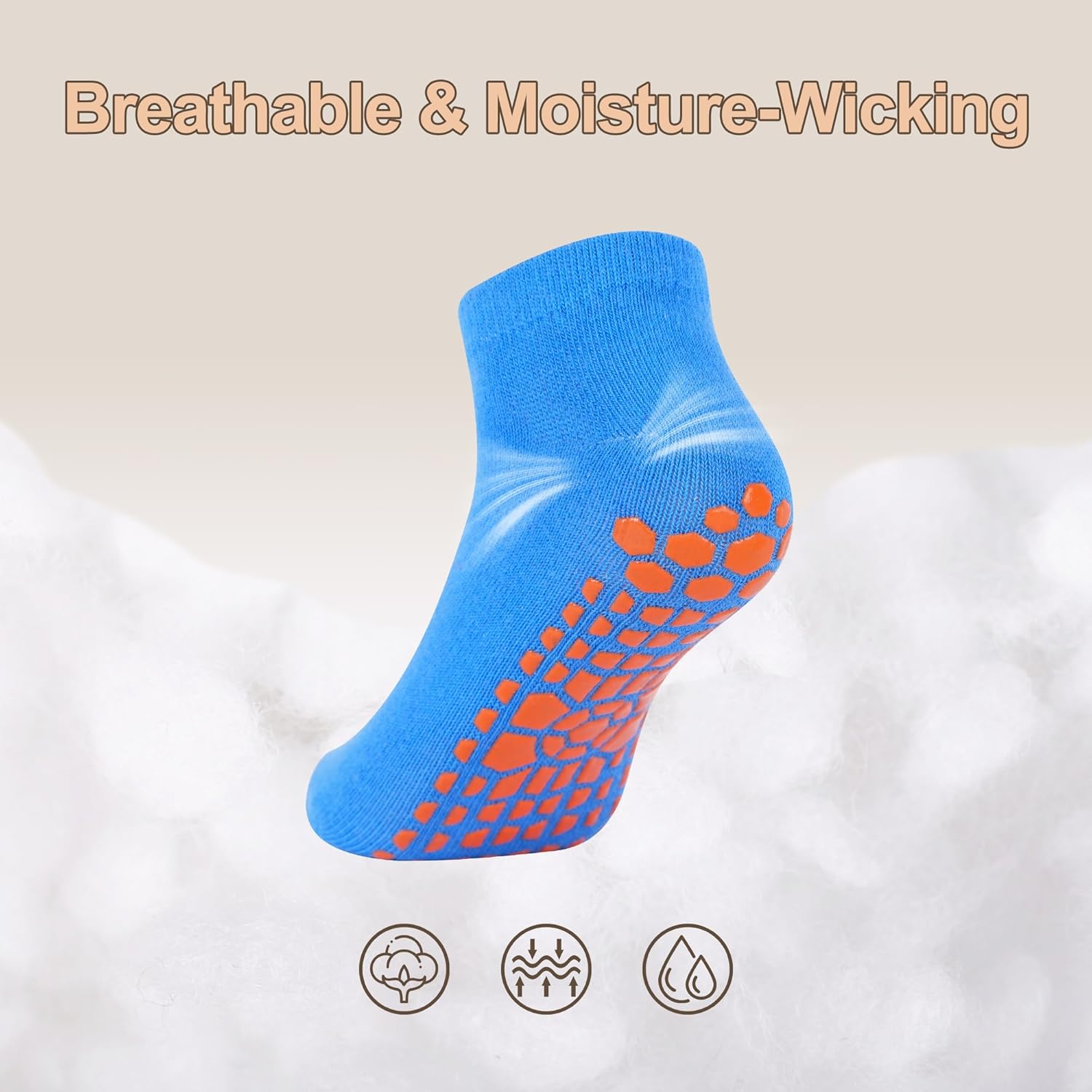 GRPSKCOS Boys Grip Socks 6 Pairs Kids Grip Socks Trampoline Sock Anti-Skid Ankle Sticky Sock for 2-13 Years Boys Girls - Image 7