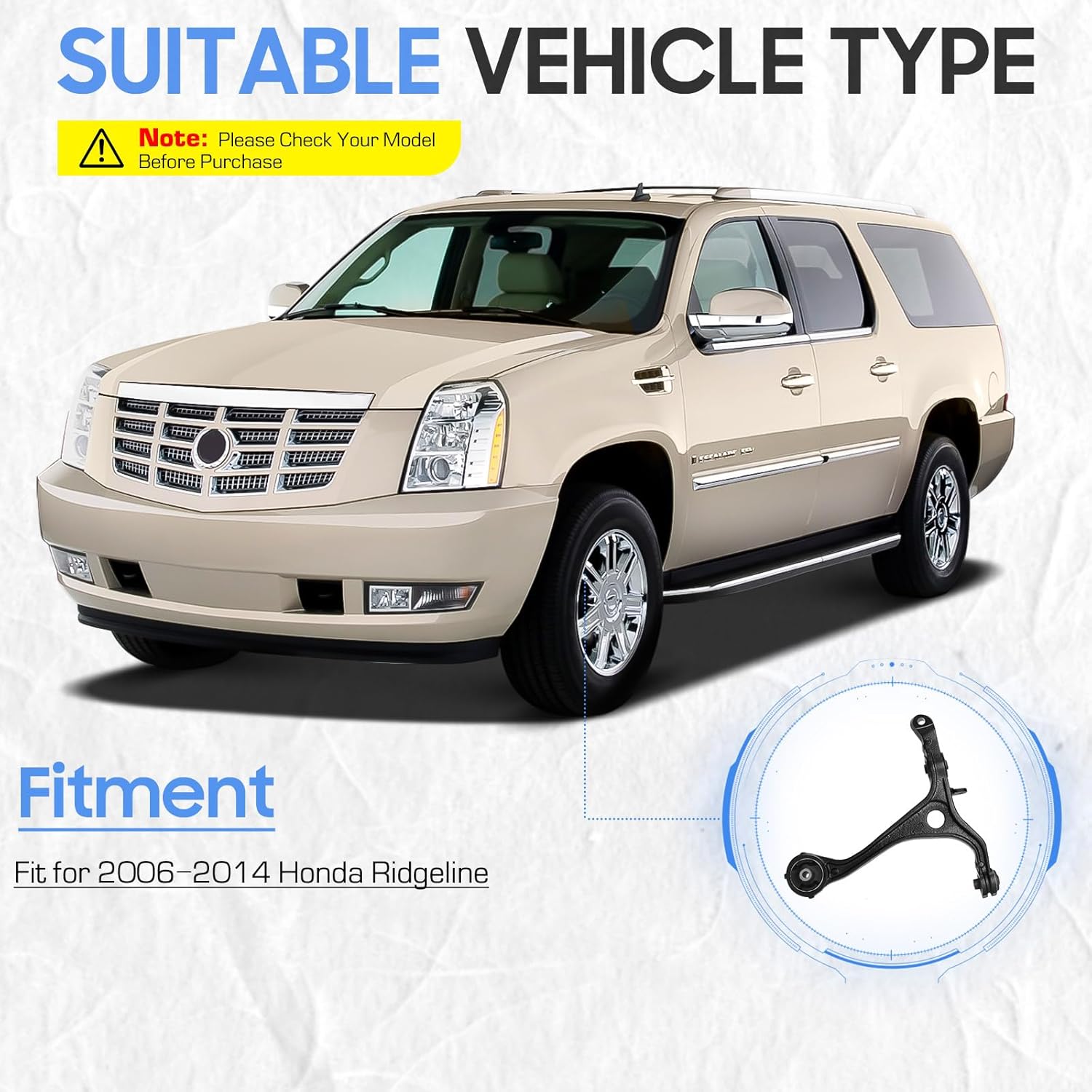 Front Lower Left & Right Side Control Arms Suspension Kit Assembly for 2003-2007 Honda Accord, 2004-2008 Acura TSX K640290 K640289 (2PCs)