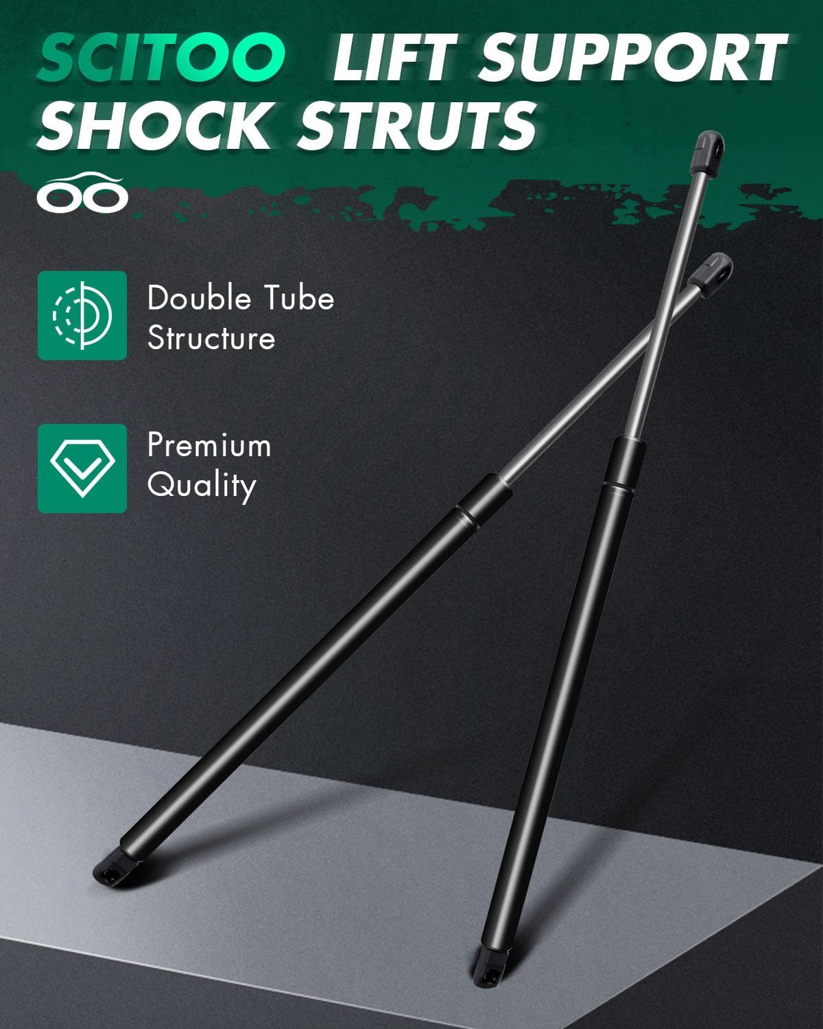 SCITOO Hatch Lift Supports Replacement Struts Gas Springs Shocks Fit for Cadillac Escalade ESV EXT for Chevrolet Suburban 1500 2500 for Chevrolet Tahoe for GMC Yukon XL 1500 2500 2007-2014
