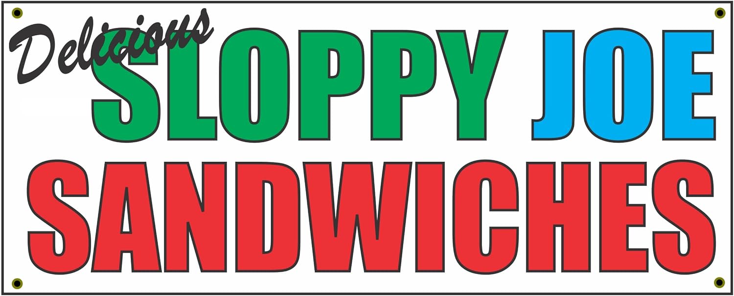 Sloppy Joe Sandwichs Banner Sign 2x5
